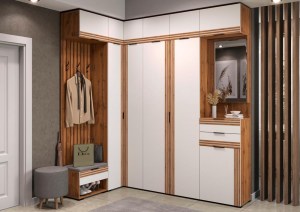 Модульная прихожая Нао (Сантан) Белый/Дуб Вотан